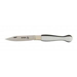 Pocket knife N°25 BO black and white Corian