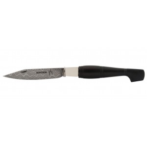 Pocket knife N°25, clog ebony handle, damascus blade